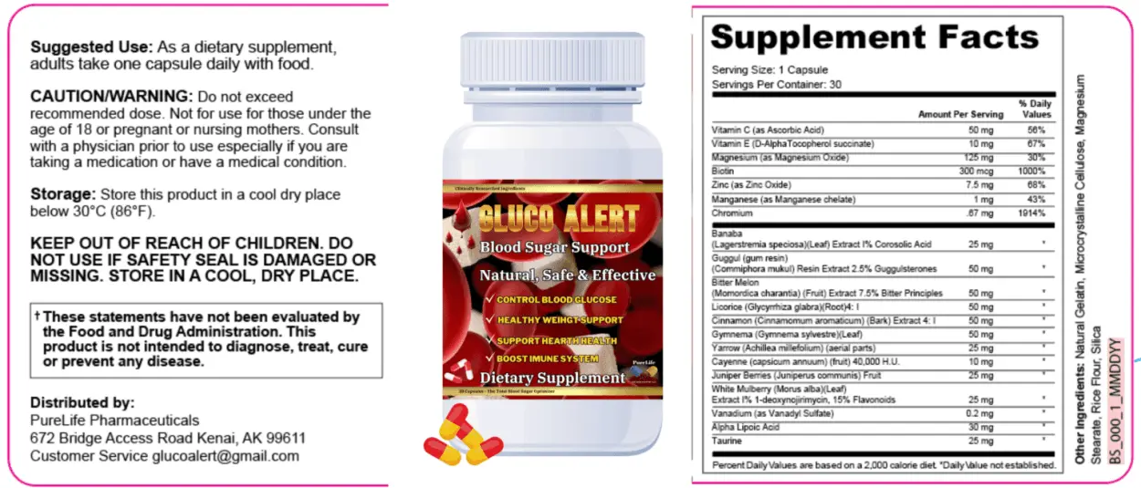 gluco alert label